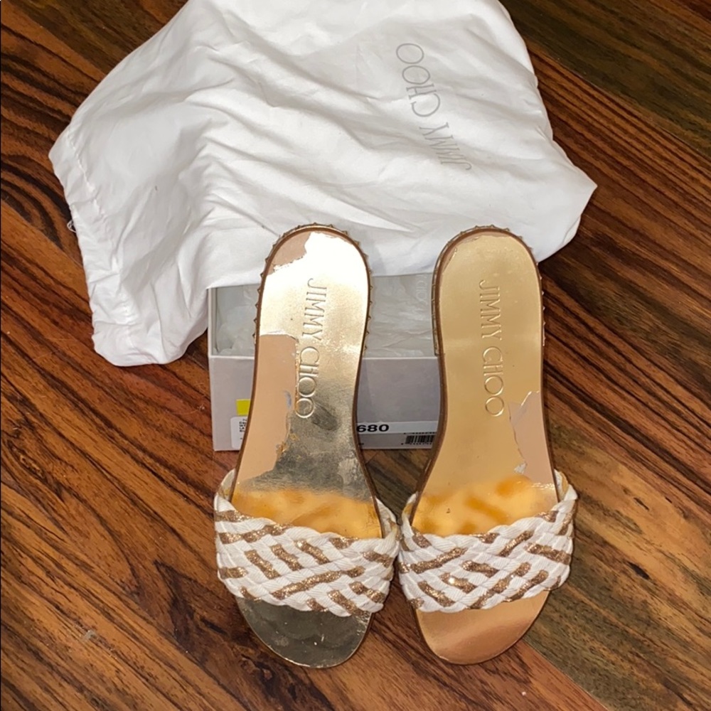 Weave flat jimmy choo size 34